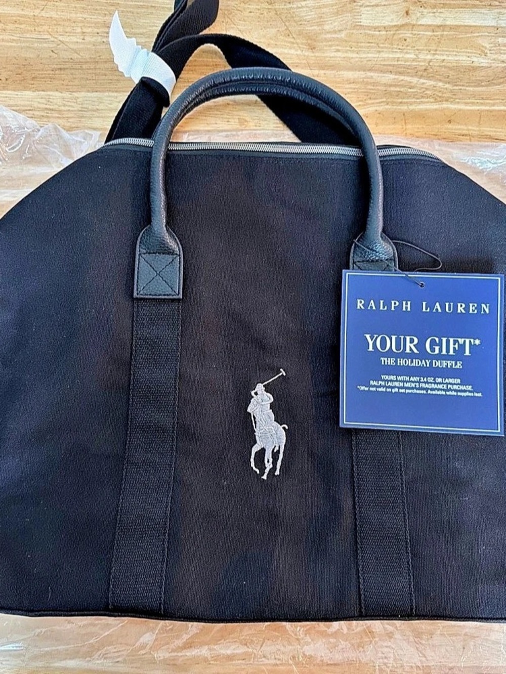 Ralph Lauren The Holiday Duffle Black Duffel Bag NWT